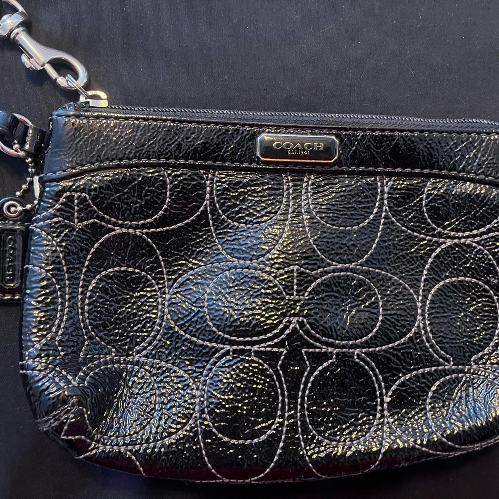 Coach Black Textured Wristlet